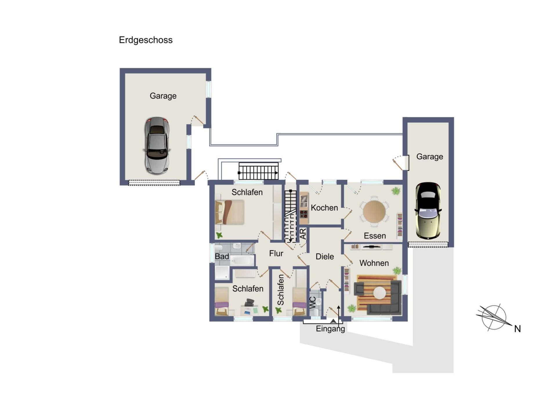 Gepflegte Erdgeschosswohnung mit Garten und Garage in attraktiver Lage von Warendorf